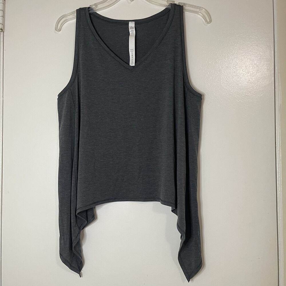 Lululemon Gray asymmetrical drape tank top size 4